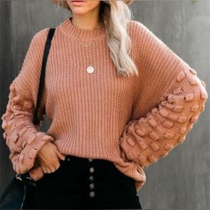 moon & madison Cozy Sweater with bubble sleeves